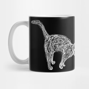 White doodle cat Mug